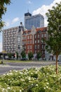 Relaxation zone of Market Square in Katowice Royalty Free Stock Photo