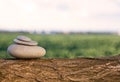 Pebble stones - place for text. Relaxation zone Royalty Free Stock Photo