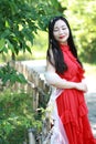 Relaxed Asian Chinese girl enjoy free time