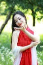 Relaxed Asian Chinese girl enjoy free time