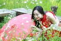 Relaxed Asian Chinese girl enjoy free time