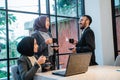 muslim team having conversation during meeting at the office Royalty Free Stock Photo