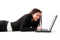 Relaxed business woman with laptop