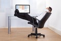 Relaxed businessman sitting feet up at desk Royalty Free Stock Photo