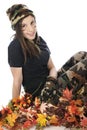 Relaxed Camo Girl Royalty Free Stock Photo