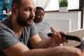 Relaxed caucasian man watching television programs Royalty Free Stock Photo