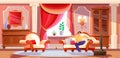Relaxed domestic man watching tv on couch at home retro red interior male resting enjoy weekend