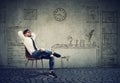 Relaxed entreprenur hipster man sitting in his office Royalty Free Stock Photo