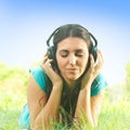 Relaxed girl with headphones