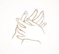 Relaxed hand. Vector drawing