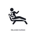 relaxed human isolated icon. simple element illustration from feelings concept icons. relaxed human editable logo sign symbol