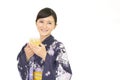 Relaxed Japanese woman Royalty Free Stock Photo