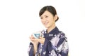 Relaxed Japanese woman Royalty Free Stock Photo