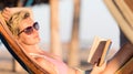 Relaxed woman laying in hammock Royalty Free Stock Photo