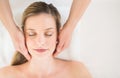 Relaxed Woman Receiving Head Massage In Health Spa Royalty Free Stock Photo