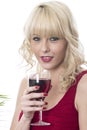 Relaxed Young Woman Drinking Glass of Red Wine Royalty Free Stock Photo