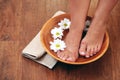 Relaxing bath with flowers