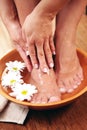 Relaxing bath with flowers