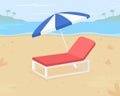 Relaxing beach vacation flat color vector illustration Royalty Free Stock Photo