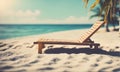 Relaxing beach vacation with a lounge chair and palm trees