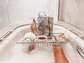 Relaxing in the bubble bath