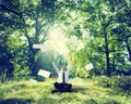 Relaxing Business Working Outdoor Green Nature Concept Royalty Free Stock Photo