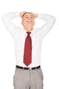 Relaxing businessman holding arms on head Royalty Free Stock Photo