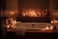 relaxing candlelit bath, with the soothing sound of running water