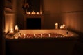 relaxing candlelit bath, with the soothing sound of running water