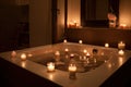 relaxing candlelit bath, with the soothing sound of running water