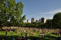 Lots of people relaxing in Central Park Royalty Free Stock Photo