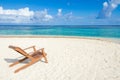 Relaxing on chair - Belize Cayes - Small tropical island at Barrier Reef with paradise beach - known for diving, snorkeling and