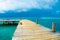 Relaxing on chair - Belize Cayes - Small tropical island at Barrier Reef with paradise beach - known for diving, snorkeling and