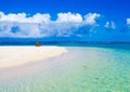 Relaxing on chair - Belize Cayes - Small tropical island at Barrier Reef with paradise beach - known for diving, snorkeling and