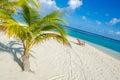 Relaxing on chair - Belize Cayes - Small tropical island at Barrier Reef with paradise beach - known for diving, snorkeling and