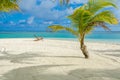 Relaxing on chair - Belize Cayes - Small tropical island at Barrier Reef with paradise beach - known for diving, snorkeling and