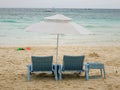 Relaxing chairs on the beach in Boracay, Philippines Royalty Free Stock Photo