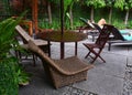 Relaxing chairs at luxury resort in Gili Air, Indonesia