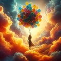 relaxing cloud balloon flight