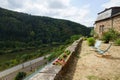 Relaxing countryside with valley views along the river Royalty Free Stock Photo