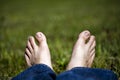 Relaxing Feet on Grass Royalty Free Stock Photo