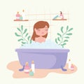 relaxing girl in bathtub