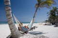 Relaxing on the hammock