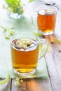 Relaxing herbal tea with linden flower