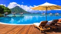 Relaxing holidays in tropical paradise in Mauritius island Royalty Free Stock Photo