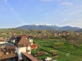 Relaxing image of the mountain, view of the mountain peak, Moieciu de Sus, Brasov, Romania