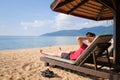 Relaxing image of tourist at holiday