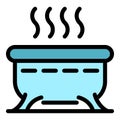 Relaxing jacuzzi icon color outline vector