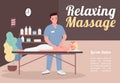 Relaxing massage banner flat vector template