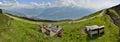 Relaxing moment from Niederhorn, view on Thunersee.Switzerland Royalty Free Stock Photo